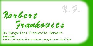 norbert frankovits business card